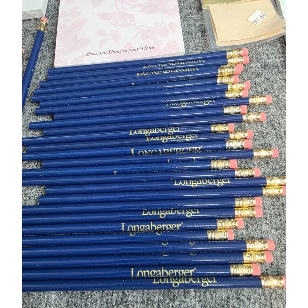 Longaberger Stationery Lot Notepads Note Cards Pencils Stickers Accessories
